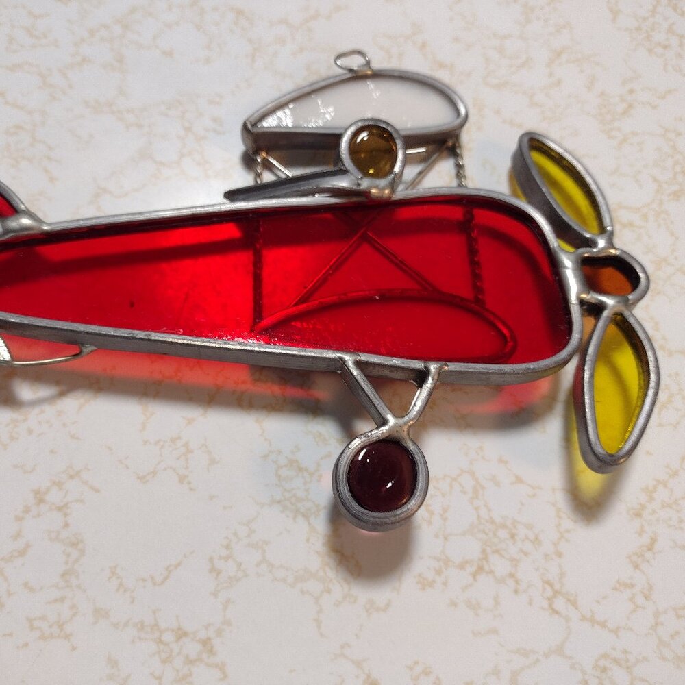 Lovely Handcrafted Glass Airplane